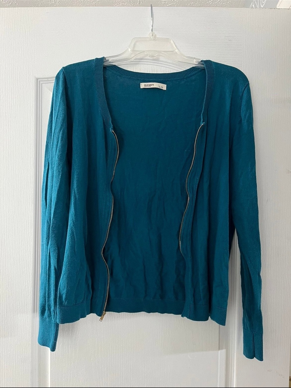 Turquoise zip up cardigan - Old Navy